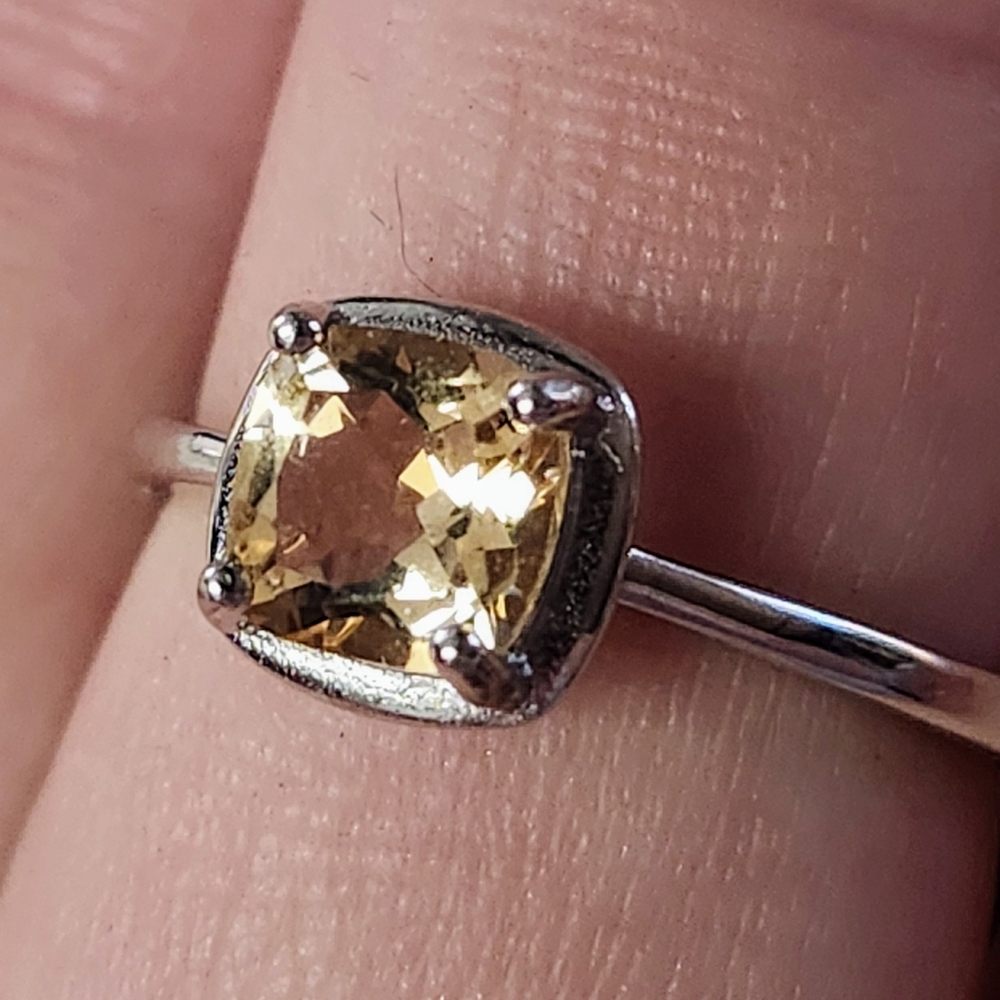 Natural Citrine 925 Sterling Silver Adjustable Ring - Picture 2 of 7
